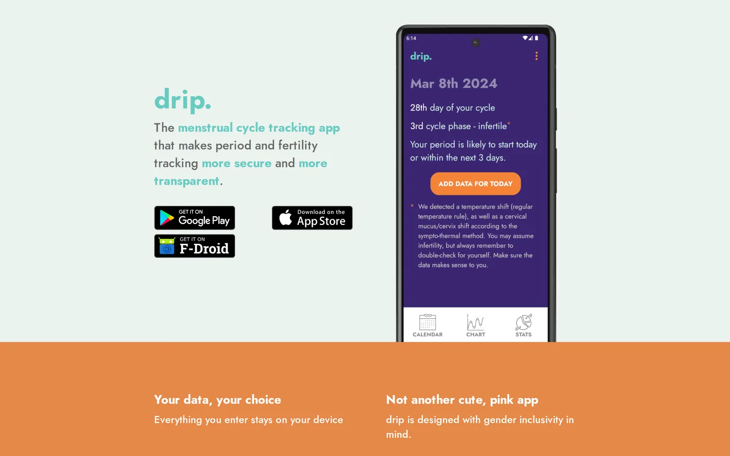 Screenshot of the drip website