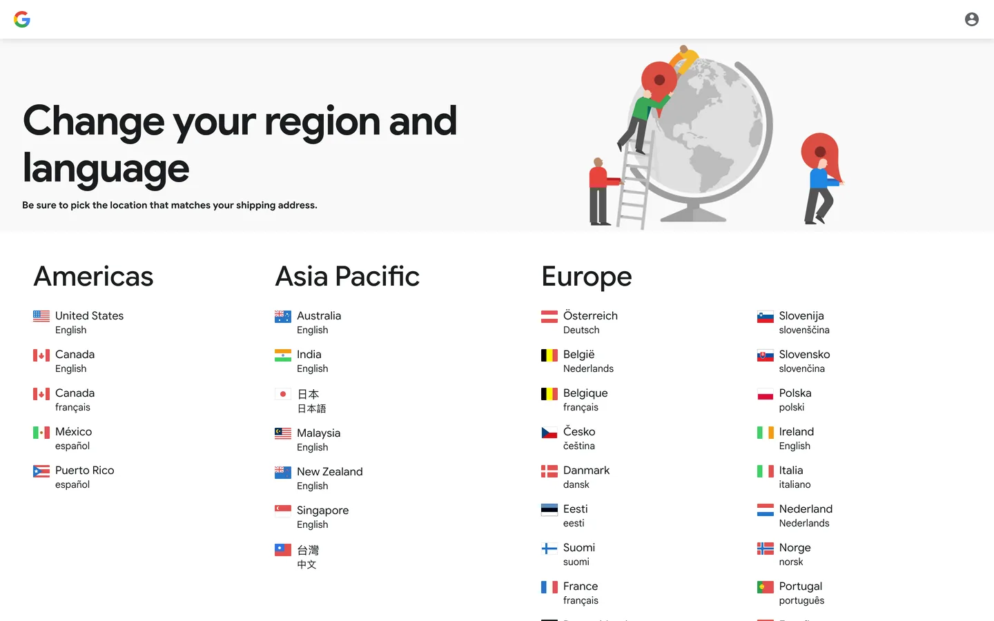 Screenshot of the Google Pixel website