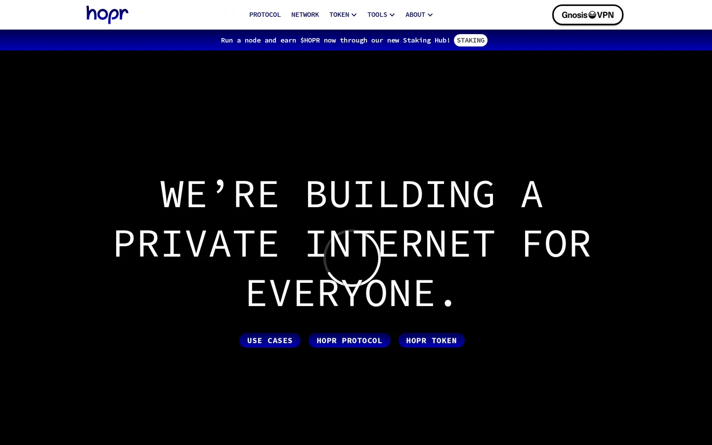 Screenshot of the HOPR website