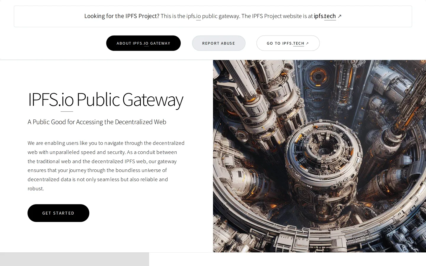 Screenshot of the IPFS website