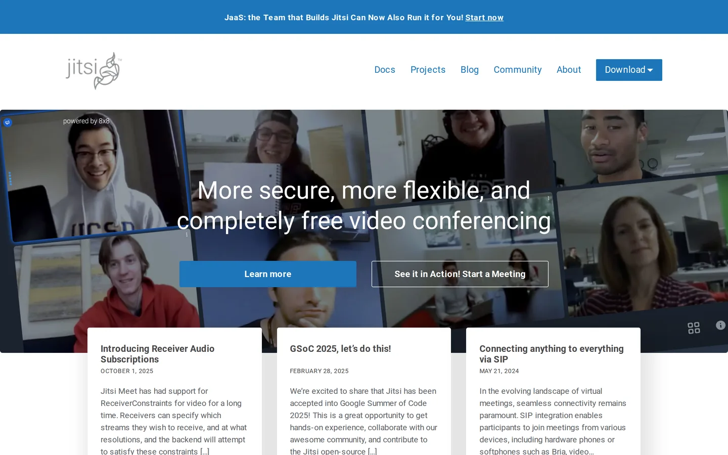 Screenshot of the Jitsi Meet website