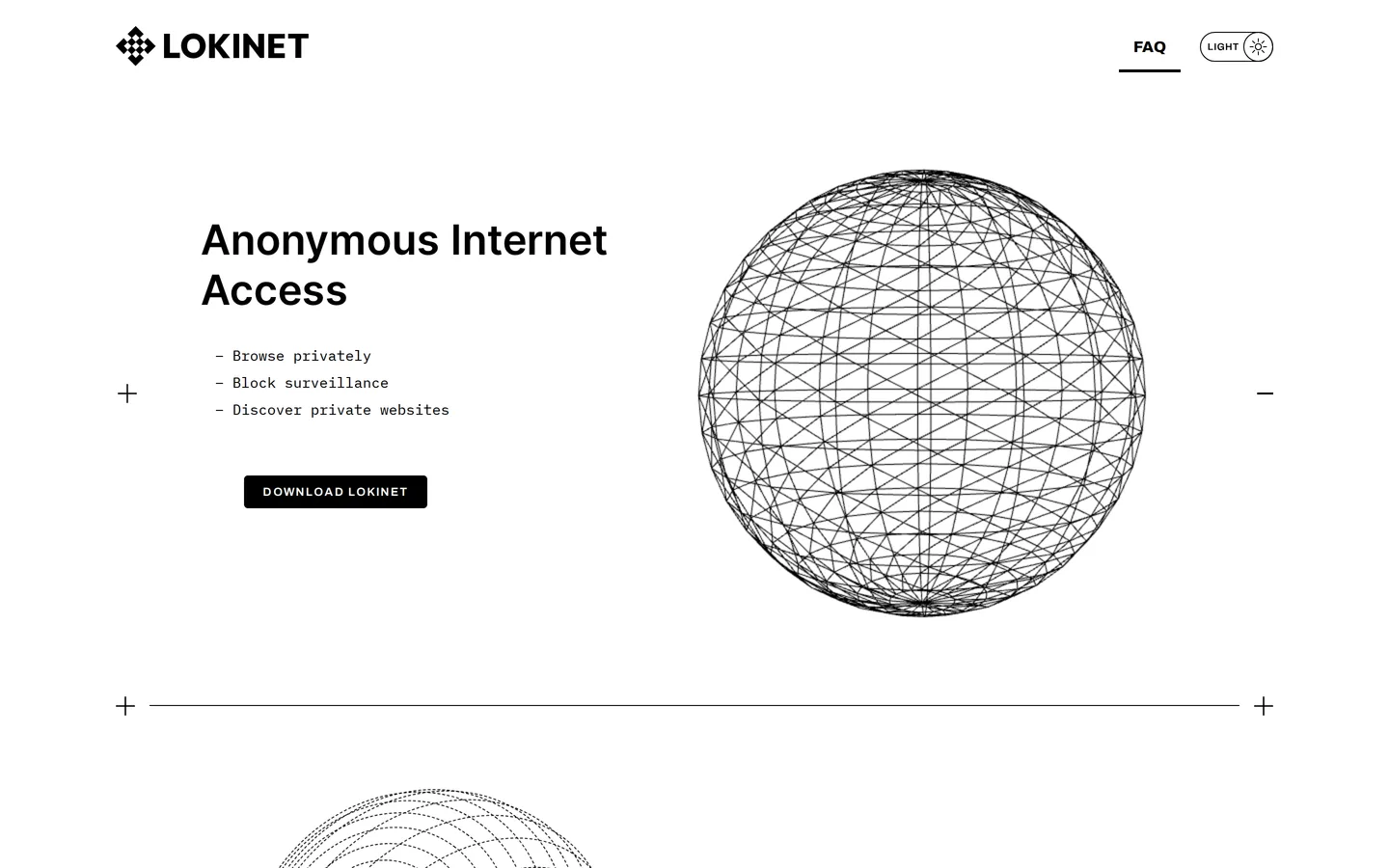 Screenshot of the Lokinet website