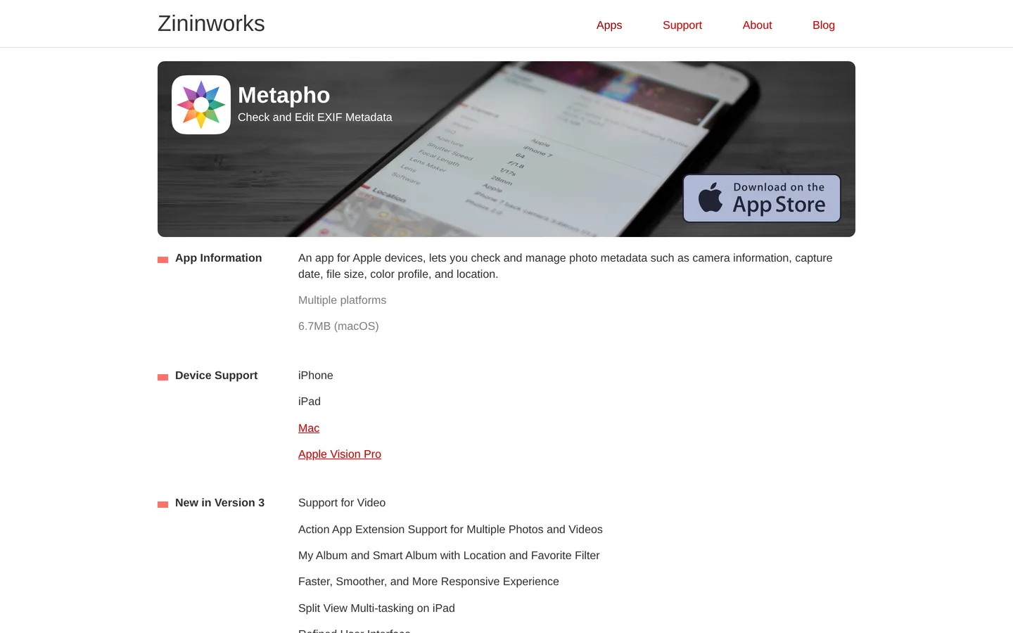 Screenshot of the Metapho website