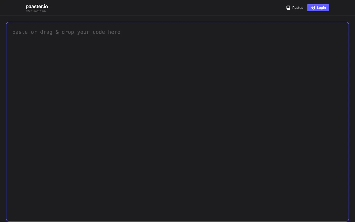 Screenshot of the paaster website