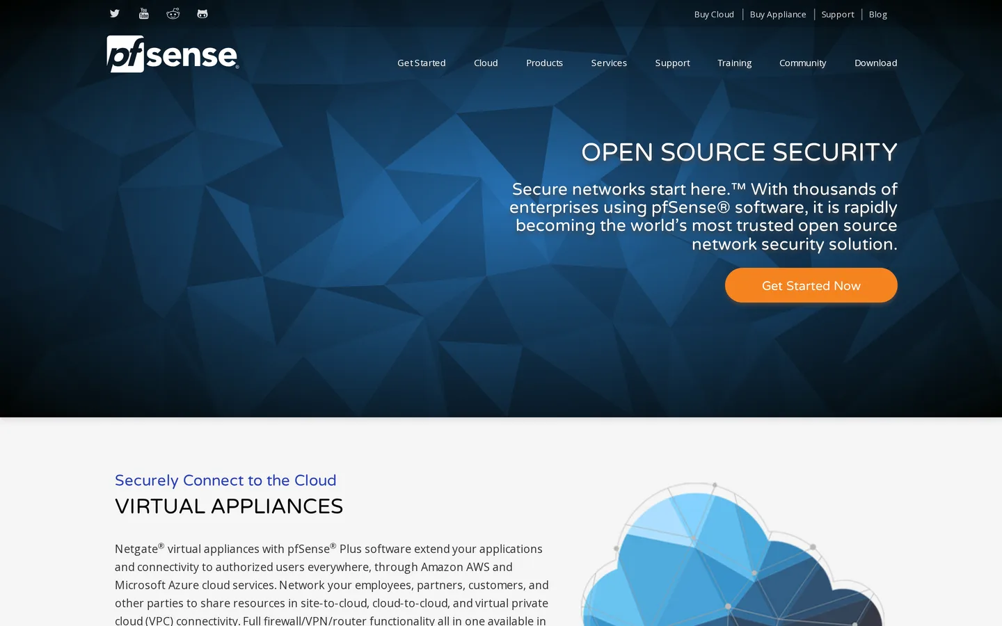 Screenshot of the pfSense website